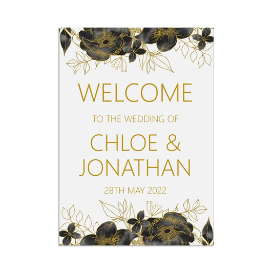Black & Gold Welcome Sign By PMPRINTED 