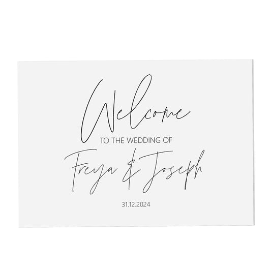  Welcome Wedding Sign, Personalised Black & White A5, A4 Or A3 Sign by PMPRINTED 