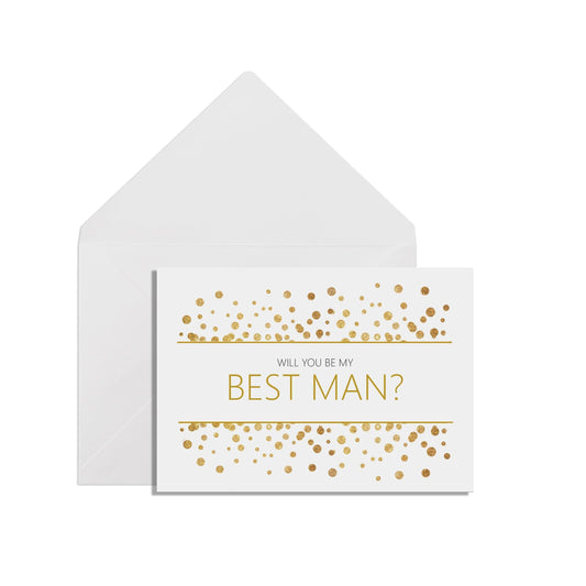  Will You Be My Best Man? A6 Gold Effect Wedding Proposal Card With A White Envelope by PMPRINTED 