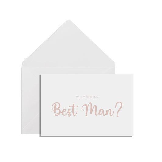  Will You Be My Best Man? A6 Rose Gold Effect Proposal Card With White Envelope by PMPRINTED 