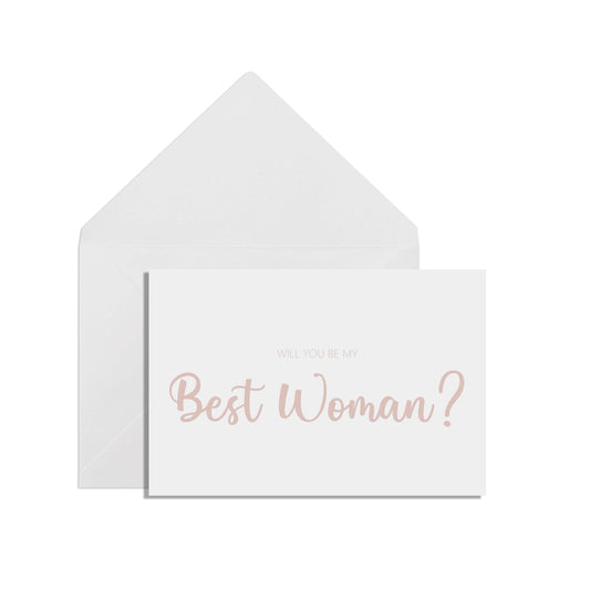  Will You Be My Best Woman? A6 Rose Gold Effect Proposal Card With White Envelope by PMPRINTED 