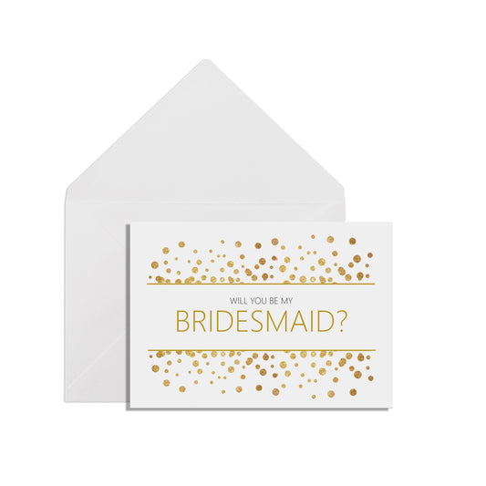  Will You Be My Bridesmaid? A6 Gold Effect Wedding Proposal Card With A White Envelope by PMPRINTED 