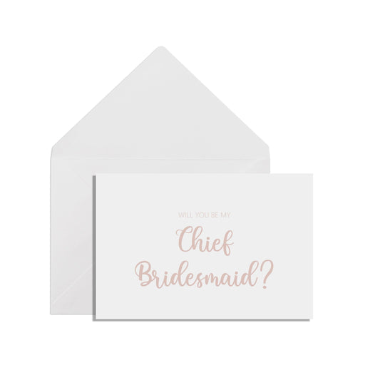  Will You Be My Chief Bridesmaid? A6 Rose Gold Effect Proposal Card With White Envelope by PMPRINTED 