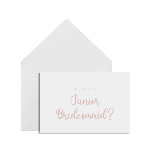  Will You Be My Junior Bridesmaid? A6 Rose Gold Effect Proposal Card With White Envelope by PMPRINTED 