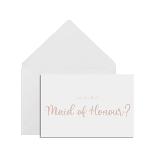  Will You Be My Maid Of Honour?, A6 Rose Gold Effect Proposal Card With White Envelope by PMPRINTED 