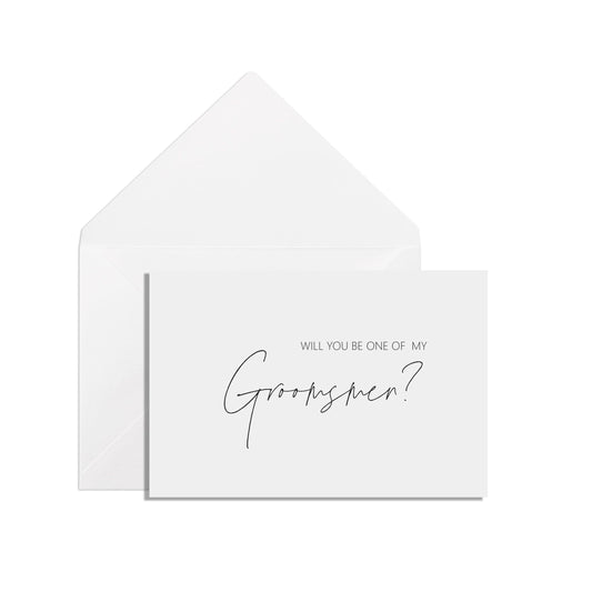  Will You Be One Of My Groomsmen? A6 Black & White Proposal Card With White Envelope by PMPRINTED 