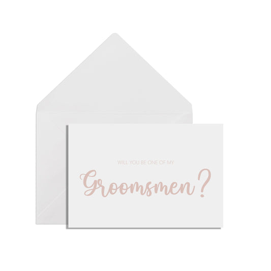  Will You Be One Of My Groomsmen? A6 Rose Gold Effect Proposal Card With White Envelope by PMPRINTED 