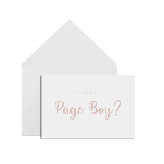  Will You Be Our Pageboy? A6 Rose Gold Effect Proposal Card With White Envelope by PMPRINTED 