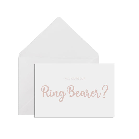  Will You Be Our Ring Bearer? A6 Rose Gold Effect Proposal Card With White Envelope by PMPRINTED 