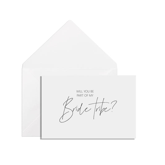  Will You Be Part Of My Bridetribe? A6 Black & White Proposal Card With White Envelope by PMPRINTED 