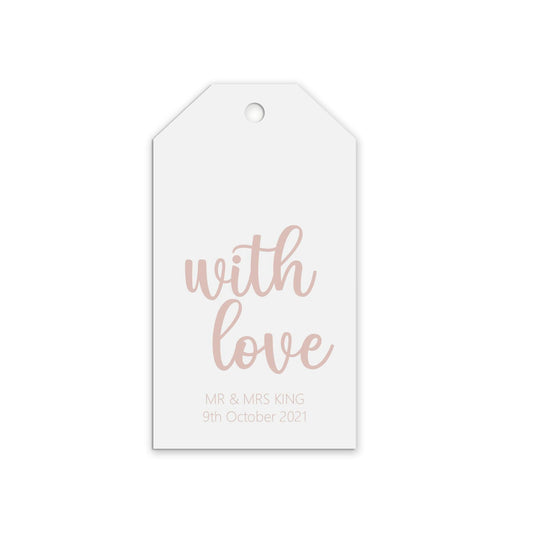  With Love Rose Gold Effect Personalised Gift Tags, Pack of 10 by PMPRINTED 