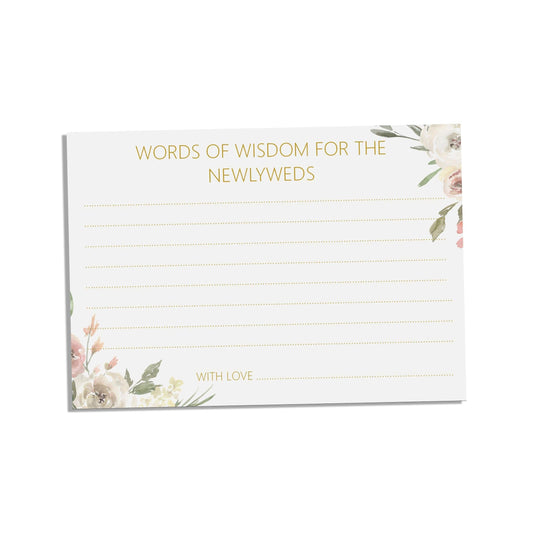  Words Of Wisdom Advice Cards, A6 Blush Floral Pack Of 25 cards by PMPRINTED 
