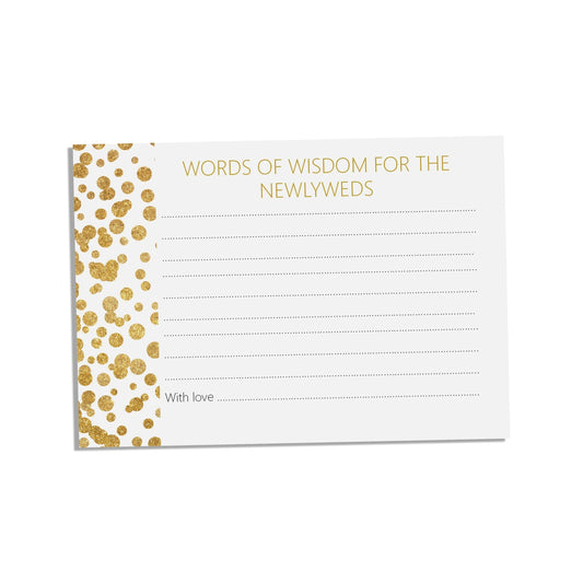  Words Of Wisdom Advice Cards, A6 Gold Effect Pack Of 25 by PMPRINTED 