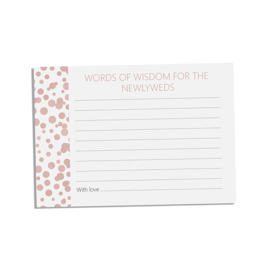  Words Of Wisdom Advice Cards, Blush Confetti A6 x 25 by PMPRINTED 