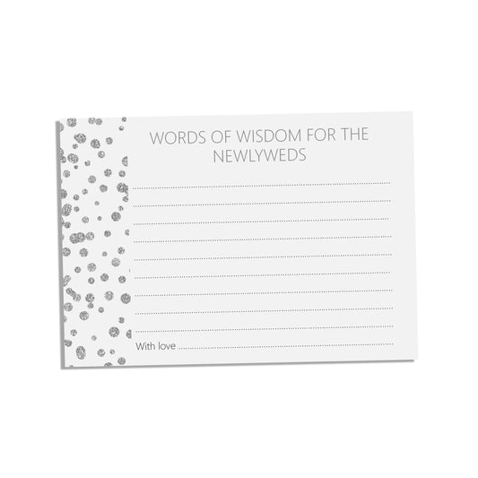  Words Of Wisdom Advice Cards, Silver Effect A6 Pack Of 25 by PMPRINTED 